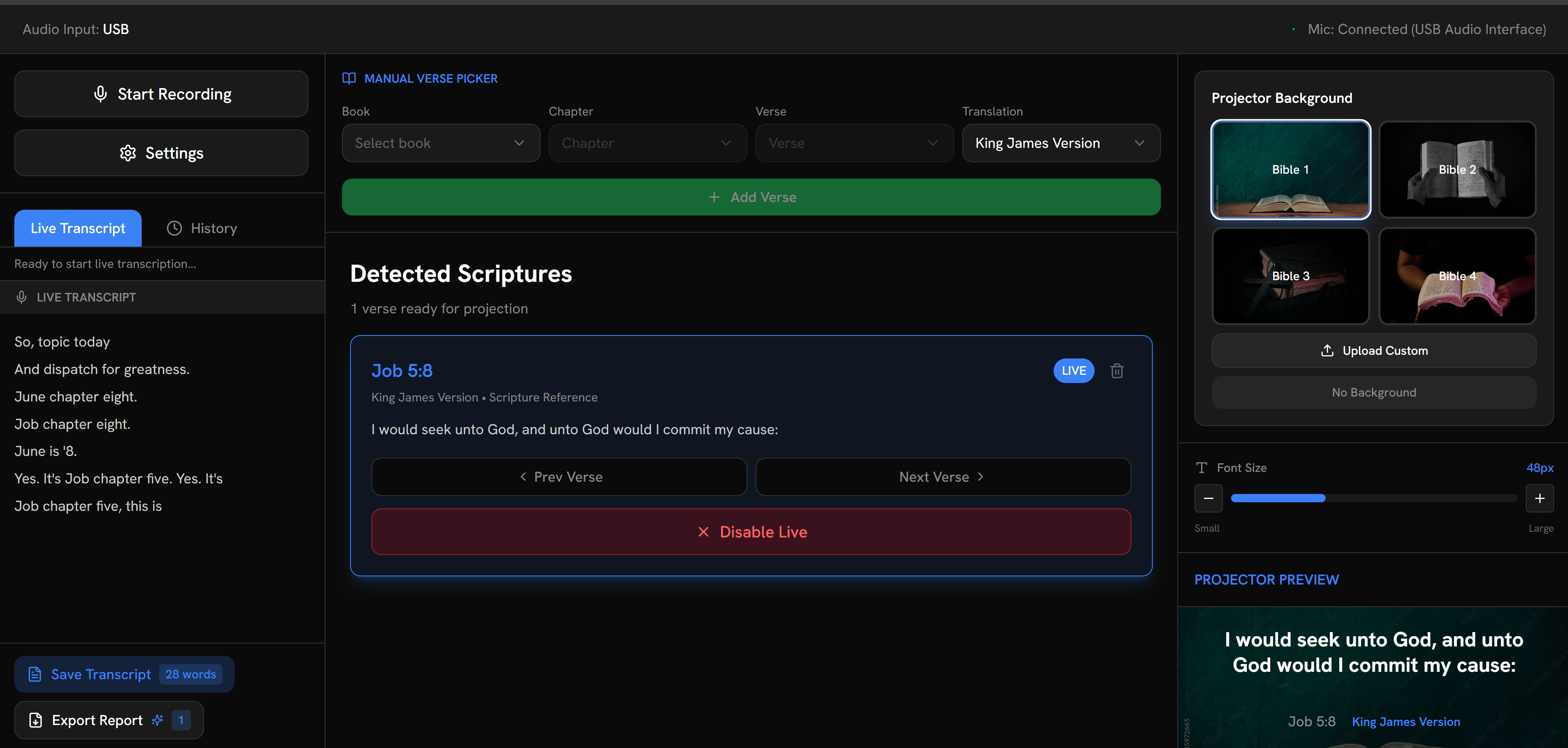 Kerygma Dashboard Interface
